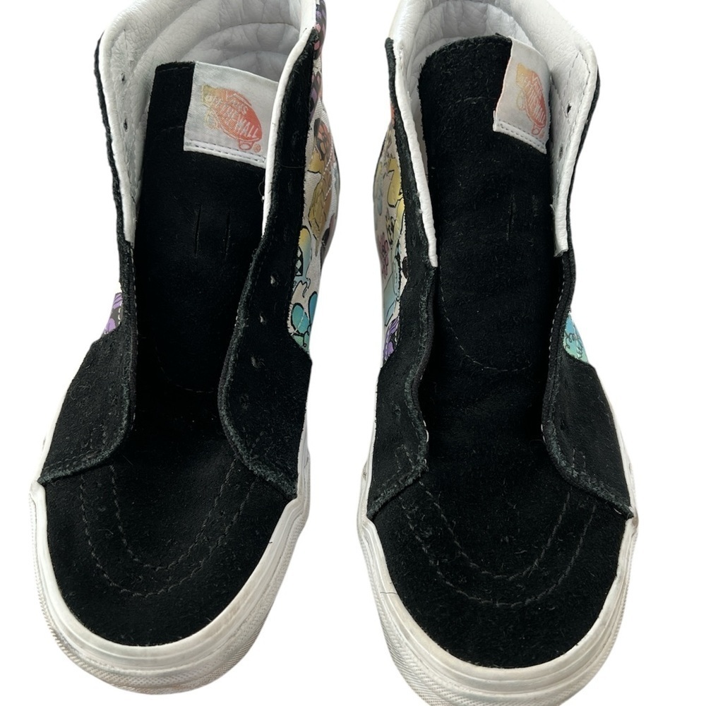 Vans Black and White High-Top Sneakers with Suede Finish